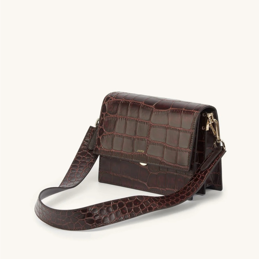JW PEI Chocolate Crocodile Mini Bag